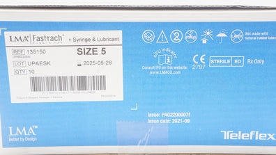 Teleflex 135150 LMA Fastrach +Syringe & Lubricant Size 5 - Box of 10